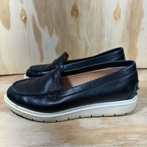 Aquatalia Kyleigh Studded Black Leather Platform Loafers Women’s Size 7.5